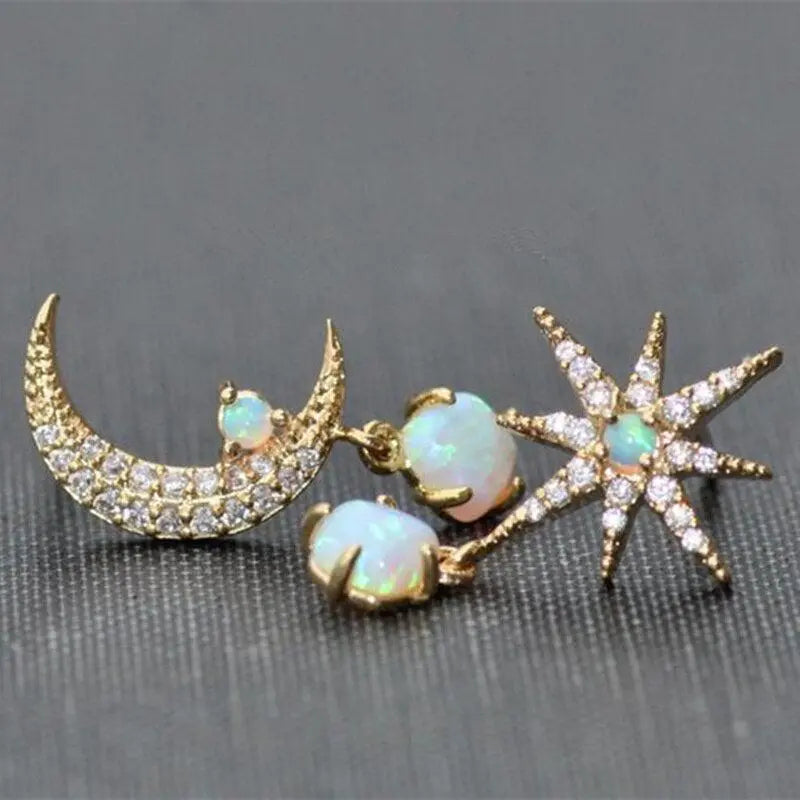 Boucles d'oreilles Lune et Étoile