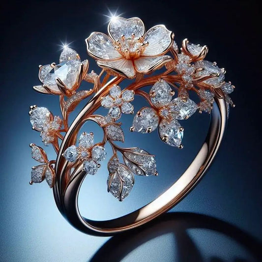 Bague Vintage Élégante à Fleurs