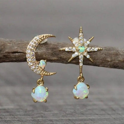 Boucles d'oreilles Lune et Étoile