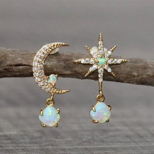 Boucles d'oreilles Lune et Étoile