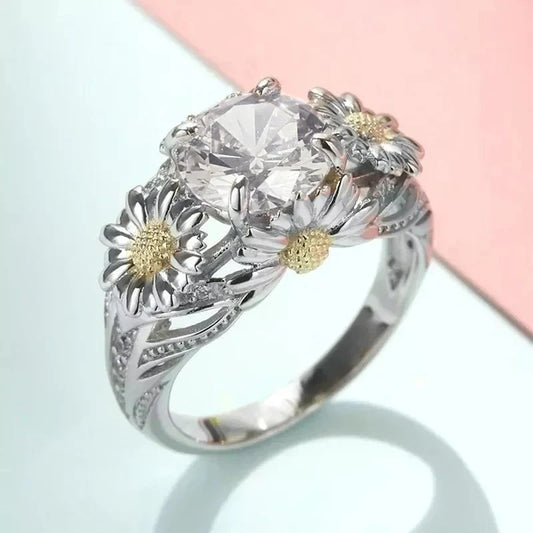Bague Vintage Jaune Tournesol